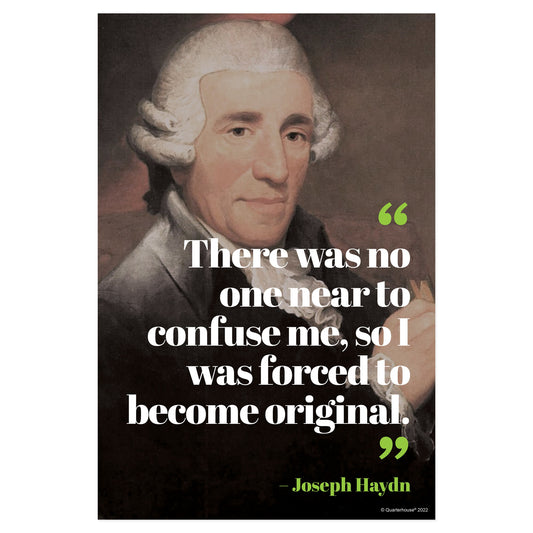 Quarterhouse Joseph Haydn Motivational Poster, Music Classroom Materials for Teachers