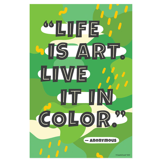 Quarterhouse Artist Quotables - Anonymous Motivational Quote Poster, Art Classroom Materials for Teachers