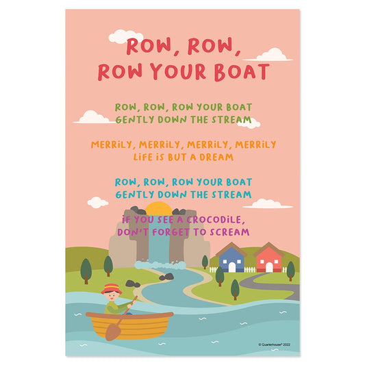 Quarterhouse Row Row Row Your Boat Poster, Elementary Classroom Materials for Teachers