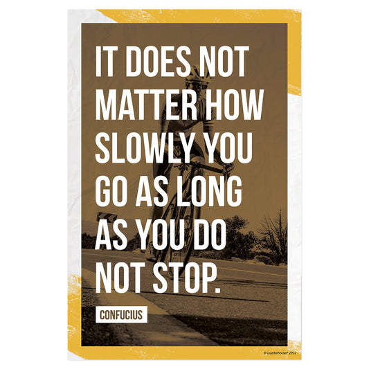 Quarterhouse Workout Quotables - Confucius Gym Motivational Poster, Physical Education Classroom Materials for Teachers