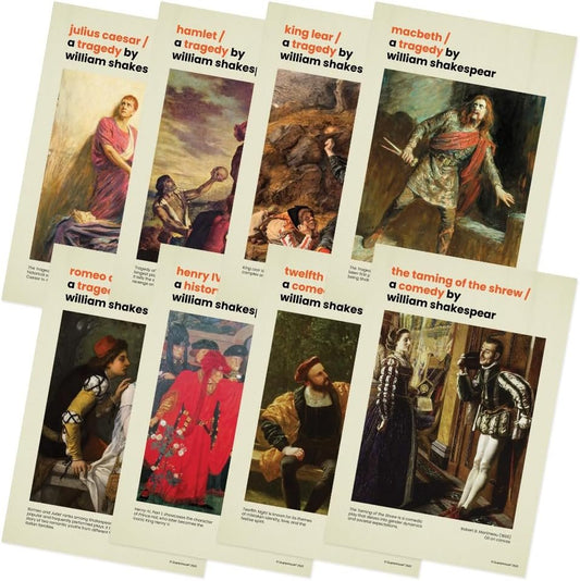 Quarterhouse Shakespeare Poster Set, English-Language Arts Classroom Learning Materials for K-12 Students and Teachers, Set of 8, 12x18, Extra Durable
