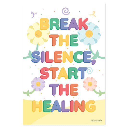 Quarterhouse Break The Silence Poster, Psychology Classroom Materials for Teachers