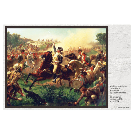 Quarterhouse Revolutionary War, 'Washington Rallying the Troops at Monmouth' Poster, Social Studies Classroom Materials for Teachers
