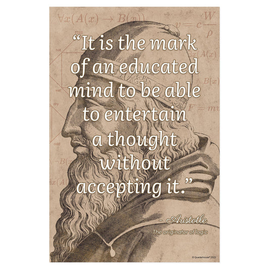 Quarterhouse Mathematic Quotables - Aristotle Motivational Poster, Math Classroom Materials for Teachers