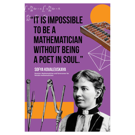 Quarterhouse STEM Quotables - Sofya Kovalevskaya Poster, Science Classroom Materials for Teachers