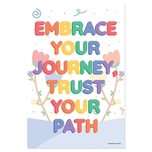 Quarterhouse Embrace Your Journey Poster, Psychology Classroom Materials for Teachers