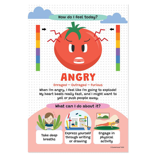 Quarterhouse Angry Feeling Scale Poster, Psychology Classroom Materials for Teachers