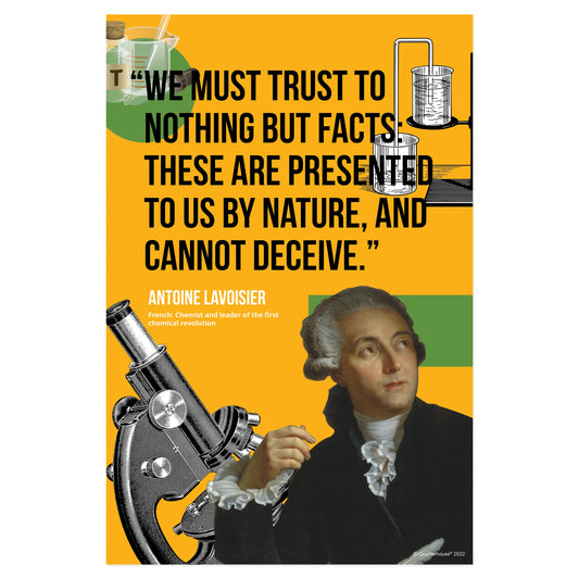 Quarterhouse STEM Quotables - Antoine Lavoisier Poster, Science Classroom Materials for Teachers