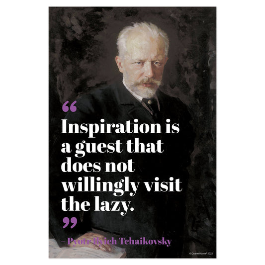 Quarterhouse Pyotr Ilyich Tchaikovsky Motivational Poster, Music Classroom Materials for Teachers