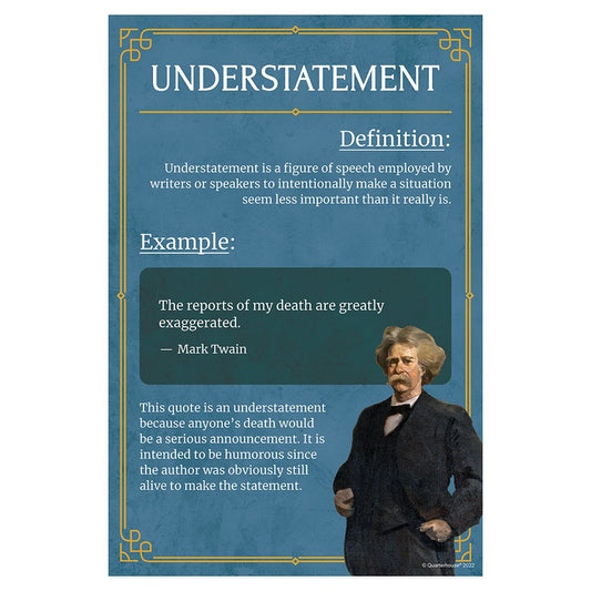 Quarterhouse Understatement Poster, English-Language Arts Classroom Materials for Teachers