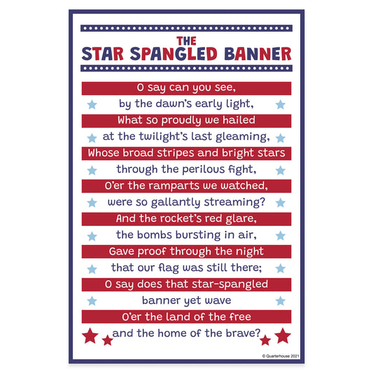 Quarterhouse 'The Star Spangled Banner' Poster, Social Studies Classroom Materials for Teachers