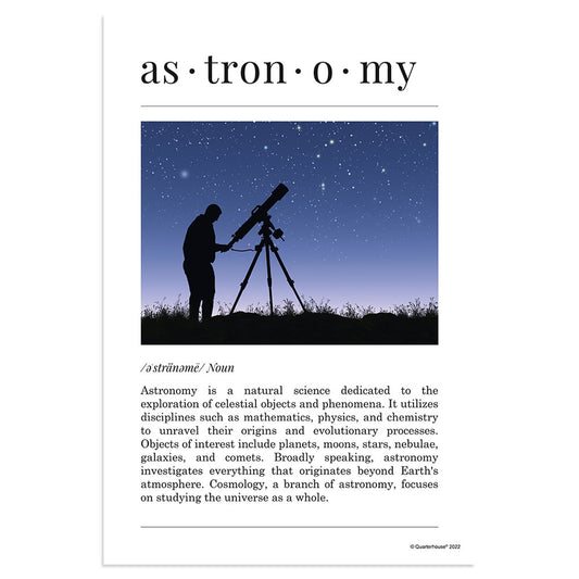 Quarterhouse Astronomy Poster, Science Classroom Materials for Teachers