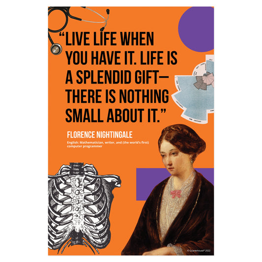 Quarterhouse STEM Quotables - Florence Nightingale Poster, Science Classroom Materials for Teachers
