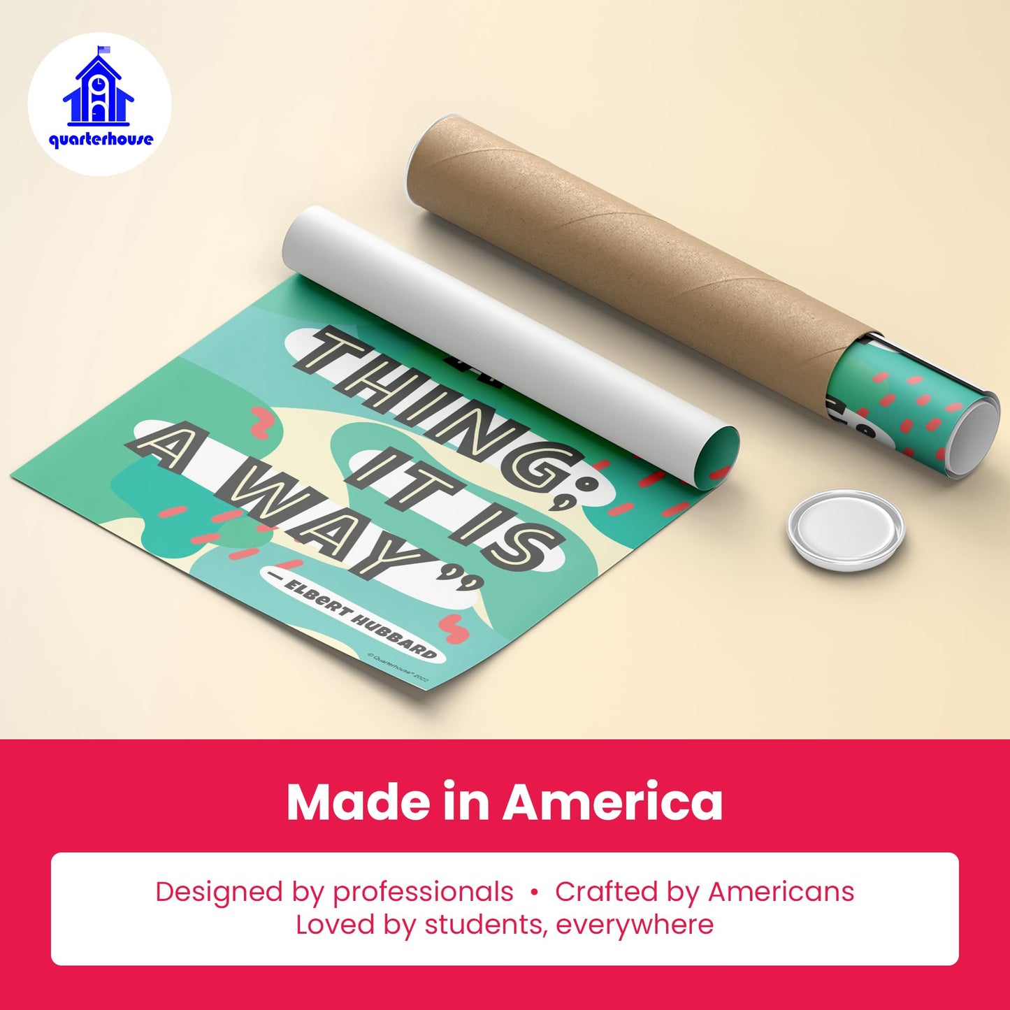 Quarterhouse Art Motivation Poster Set, Art Classroom Learning Materials for K-12 Students and Teachers, Set of 4, 12 x 18 Inches, Extra Durable