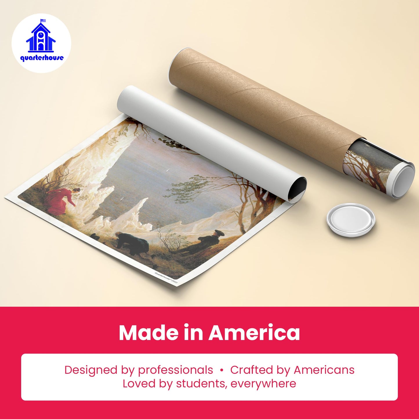 Quarterhouse Romanticism Paintings Poster Set, Art and Art History Classroom Learning Materials for K-12 Students and Teachers, Set of 8, 12 x 18 Inches, Extra Durable