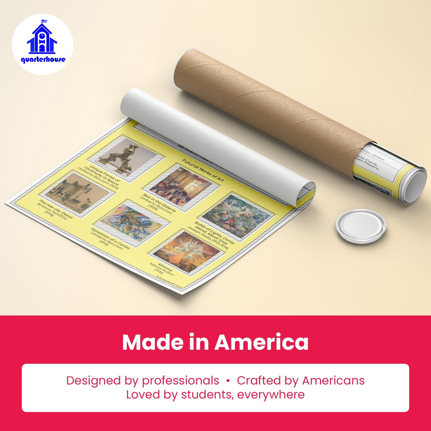 Quarterhouse Art Movements Poster Set, Art Classroom Learning Materials for K-12 Students and Teachers, Set of 6, 12 x 18 Inches, Extra Durable