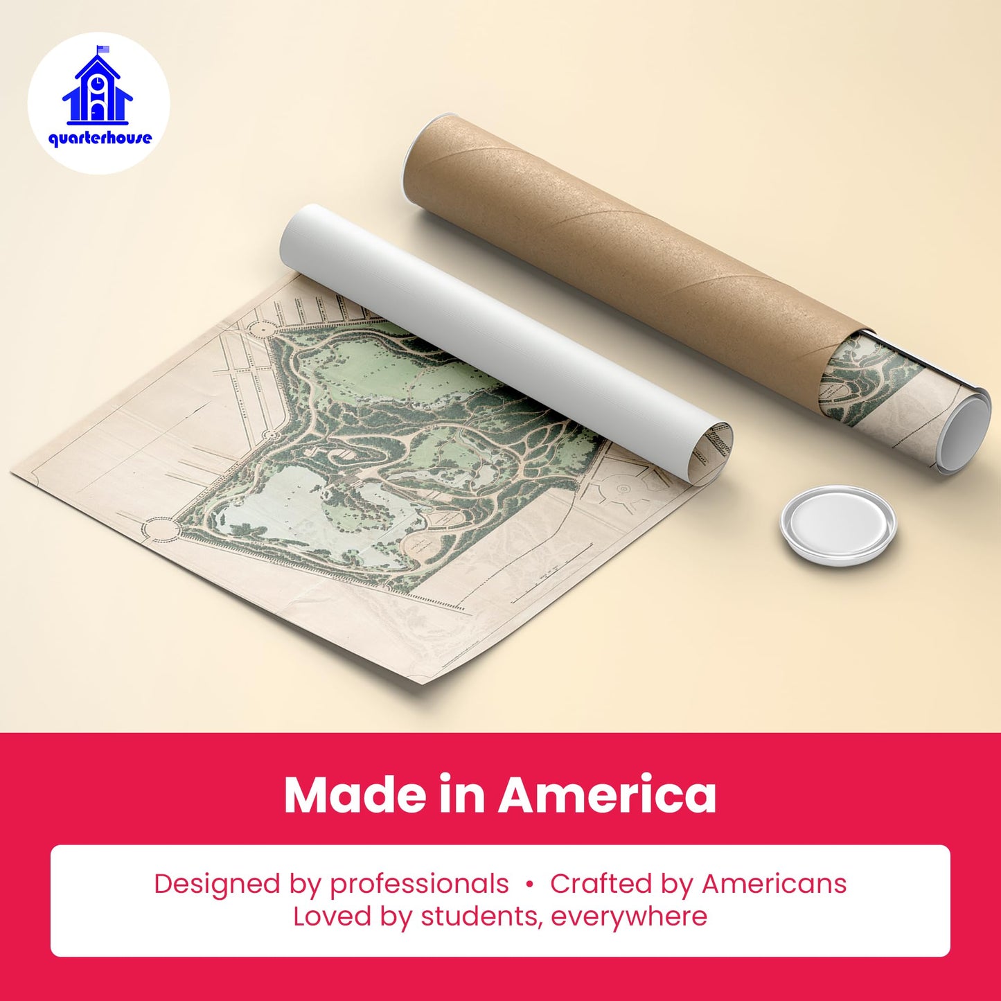 Quarterhouse Vintage New York Maps (Set B) Poster Set, Social Studies Classroom Learning Materials for K-12 Students and Teachers, Set of 3, 12 x 18 Inches, Extra Durable