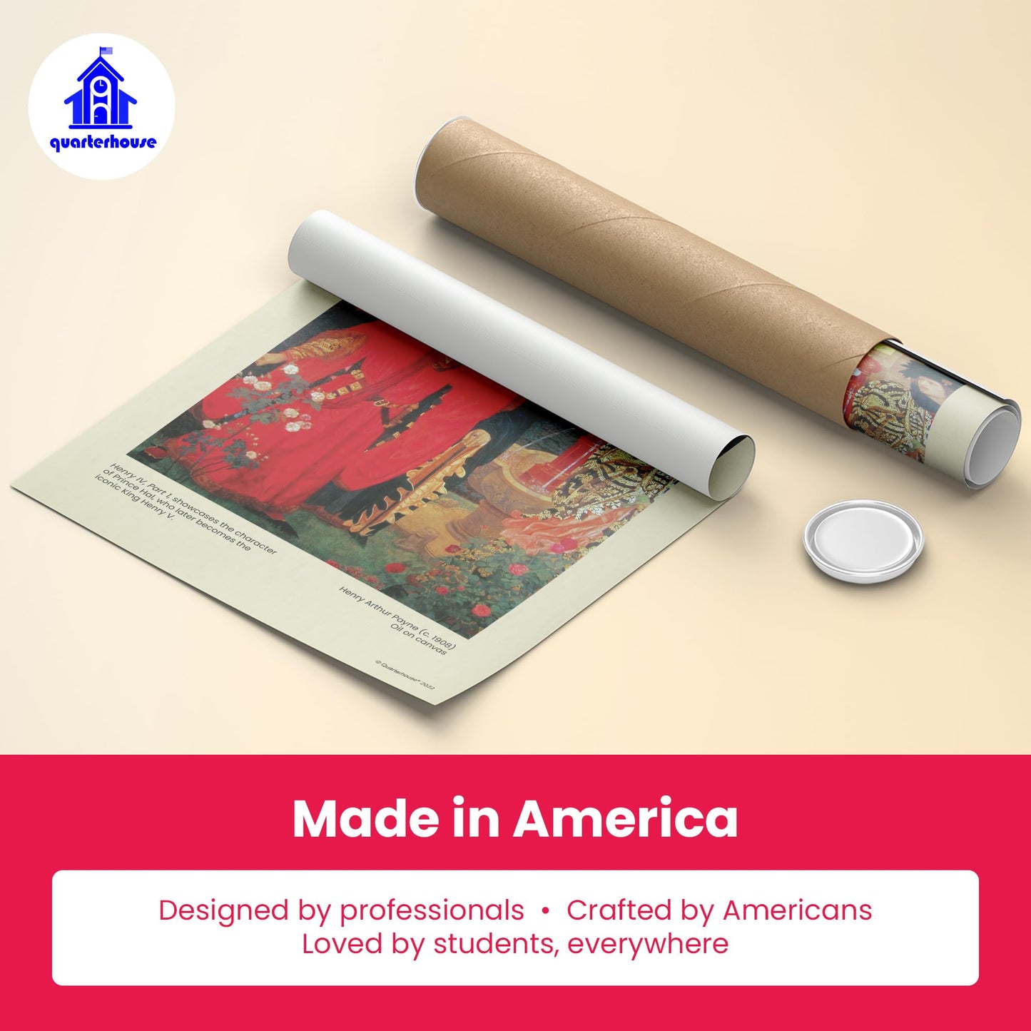 Quarterhouse Shakespeare Poster Set, English-Language Arts Classroom Learning Materials for K-12 Students and Teachers, Set of 8, 12x18, Extra Durable