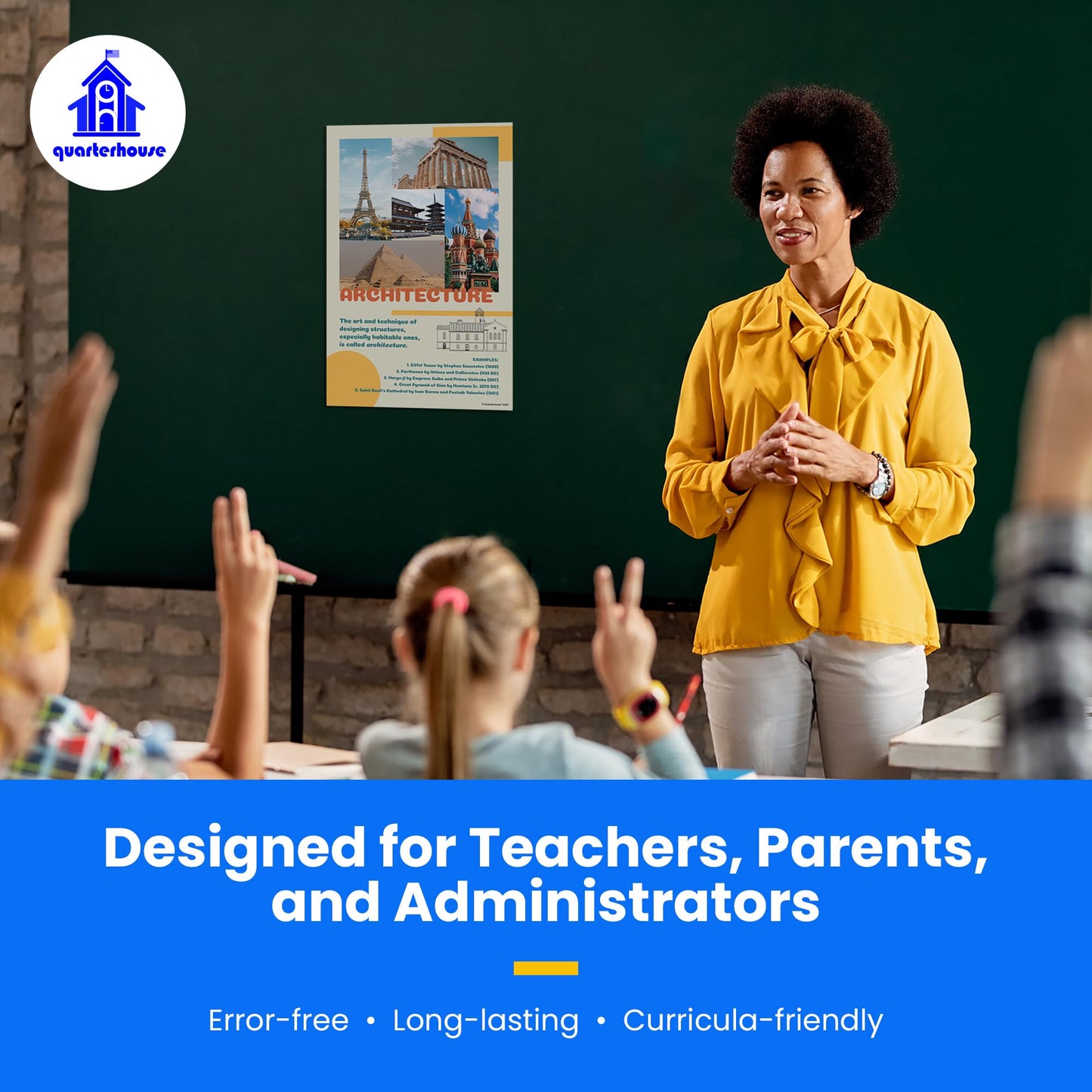 Quarterhouse Art Mediums Poster Set, Art Classroom Learning Materials for K-12 Students and Teachers, Set of 6, 12 x 18 Inches, Extra Durable