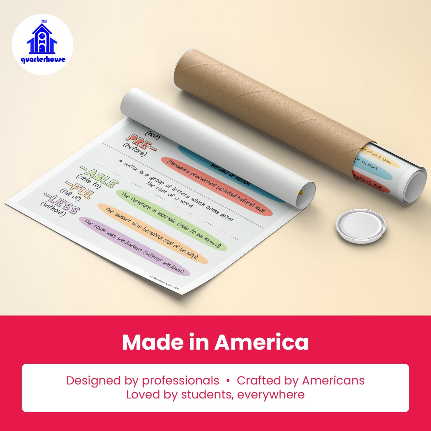 Quarterhouse Writing and Grammar Poster Set, English-Language Arts Classroom Learning Materials for K-12 Students and Teachers, Set of 9, 12 x 18 Inches, Extra Durable