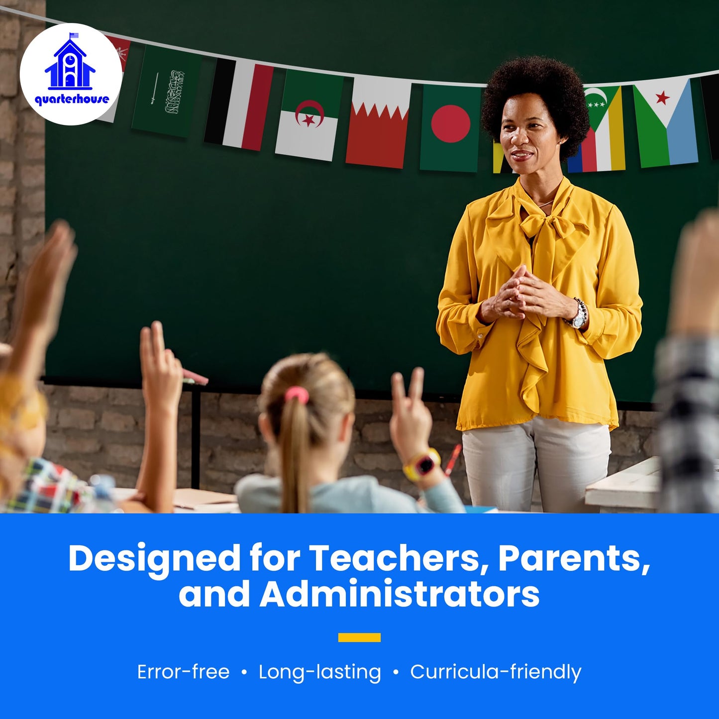 Quarterhouse Islamic Country Flags - 30 (Officially) Islamic Countries Per String - Polyester, 8 x 12 Inches