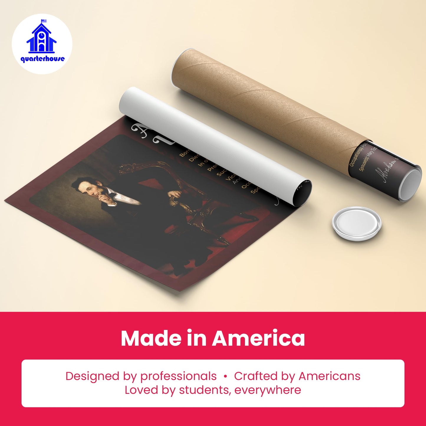 Quarterhouse Famous Republican Presidents Poster Set, Social Studies Classroom Learning Materials for K-12 Students and Teachers, Set of 5, 12 x 18 Inches, Extra Durable