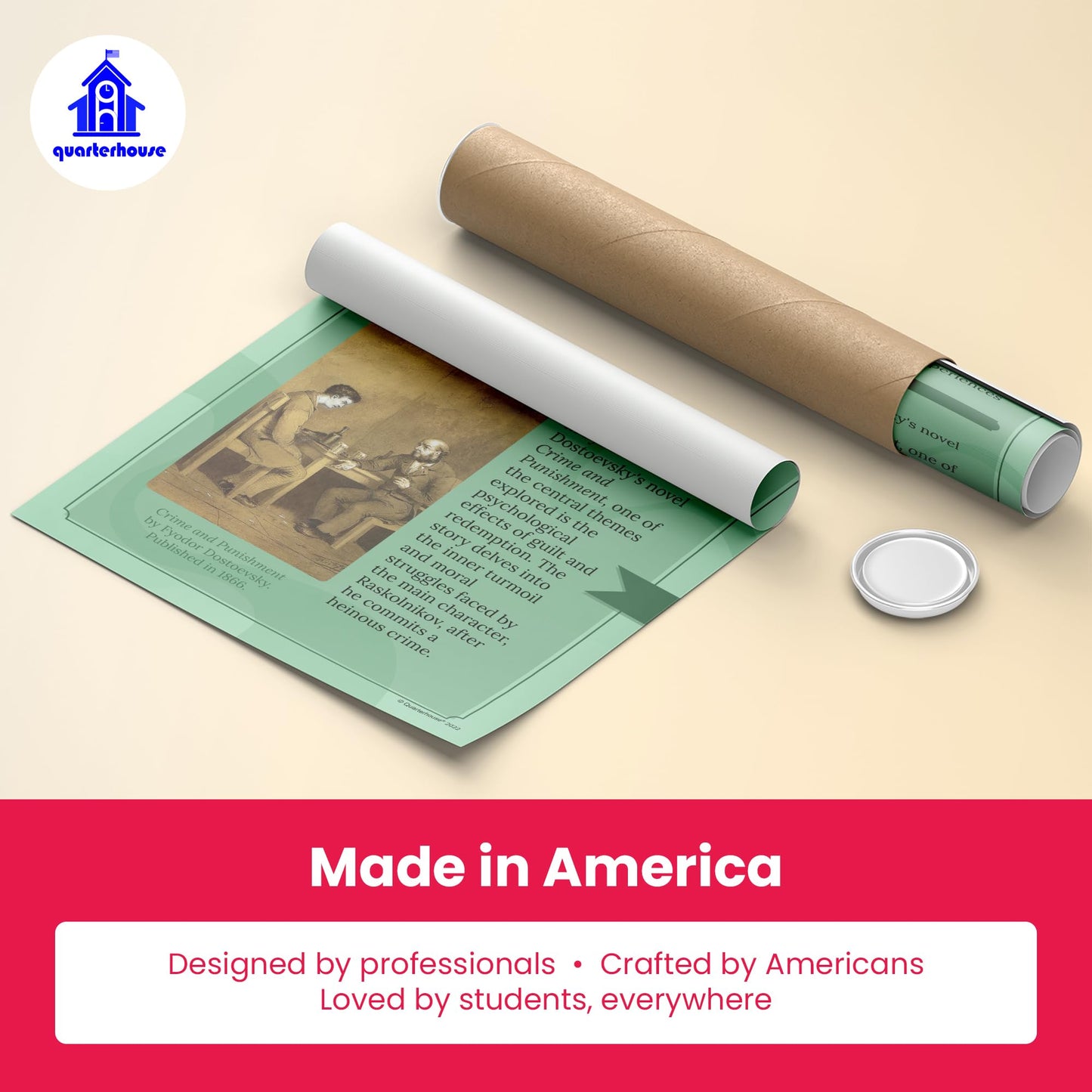 Quarterhouse Elements of a Novel Poster Set, English-Language Arts Classroom Learning Materials for K-12 Students and Teachers, Set of 8, 12x18, Extra Durable