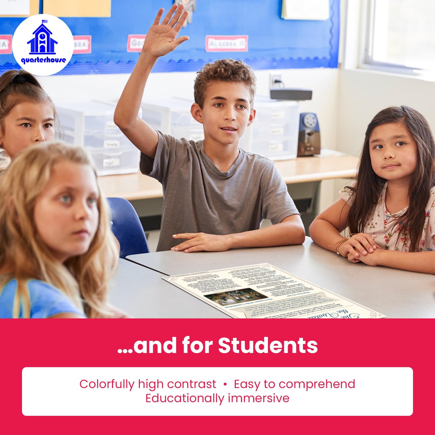 Quarterhouse Important Documents From US History Poster Set, Social Studies Classroom Learning Materials for K-12 Students and Teachers, Set of 4, 12 x 18 Inches, Extra Durable