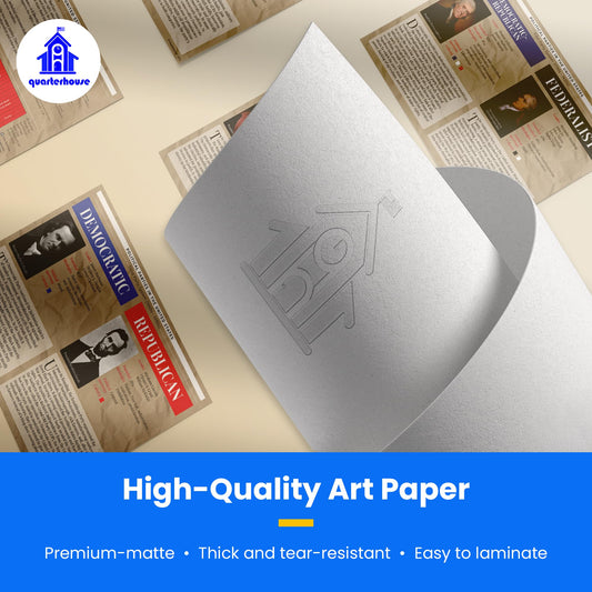 Quarterhouse American Political Parties in US History Poster Set, US History and Civics Classroom Learning Materials for K-12 Students and Teachers, Set of 5, 12 x 18 Inches, Extra Durable