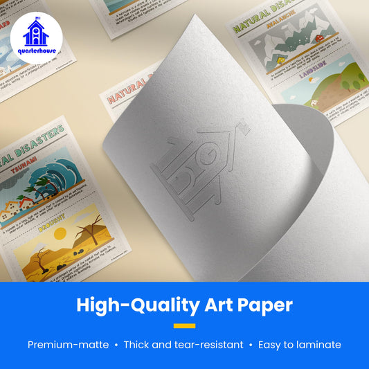 Quarterhouse Natural Disasters Poster Set, Science Classroom Learning Materials for K-12 Students and Teachers, Set of 5, 12 x 18 Inches, Extra Durable