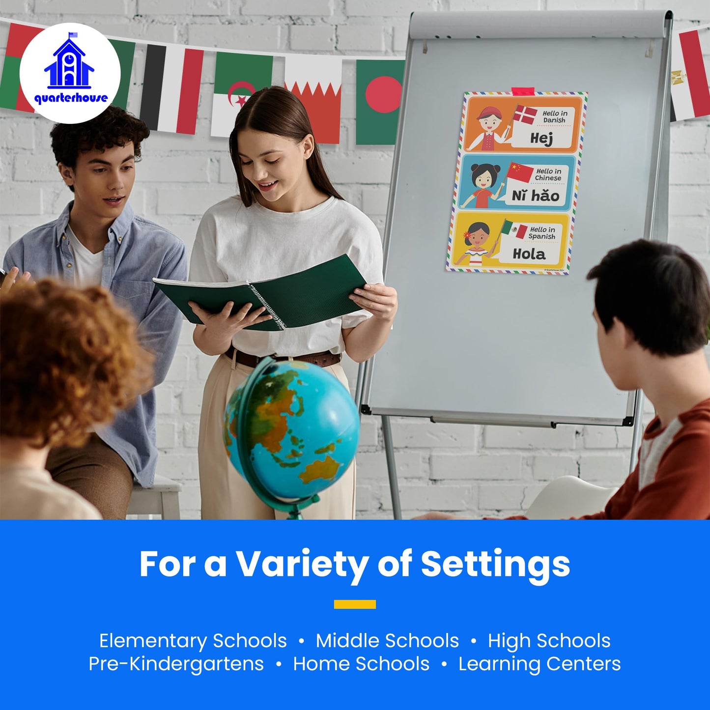 Quarterhouse Islamic Country Flags - 30 (Officially) Islamic Countries Per String - Polyester, 8 x 12 Inches