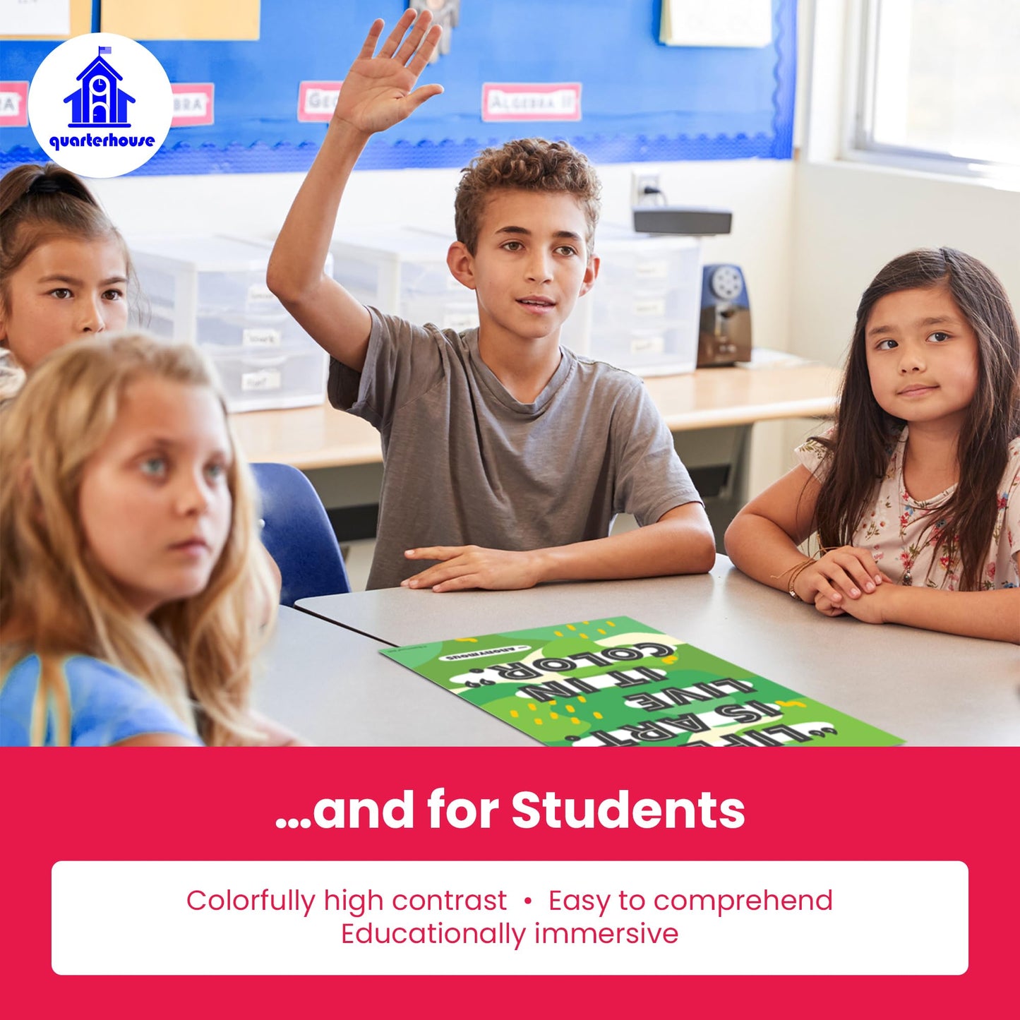 Quarterhouse Art Motivation Poster Set, Art Classroom Learning Materials for K-12 Students and Teachers, Set of 4, 12 x 18 Inches, Extra Durable