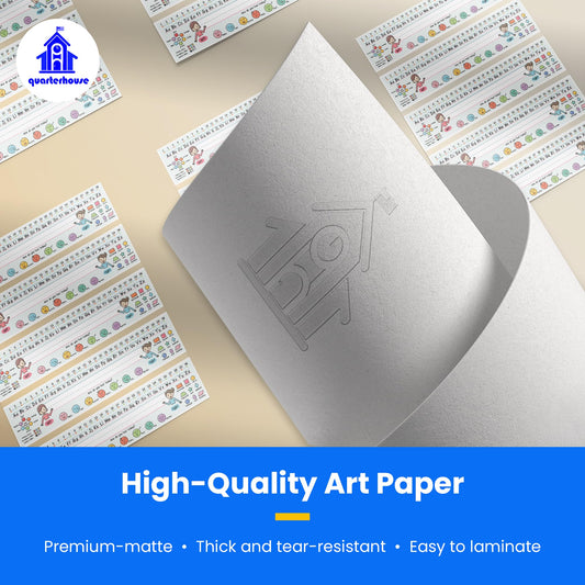 Quarterhouse Classroom Name Plates for Desks Label Set, Elementary Classroom Learning Materials for K-12 Students and Teachers, Set of 30, 12 x 3 Inches, Extra Durable