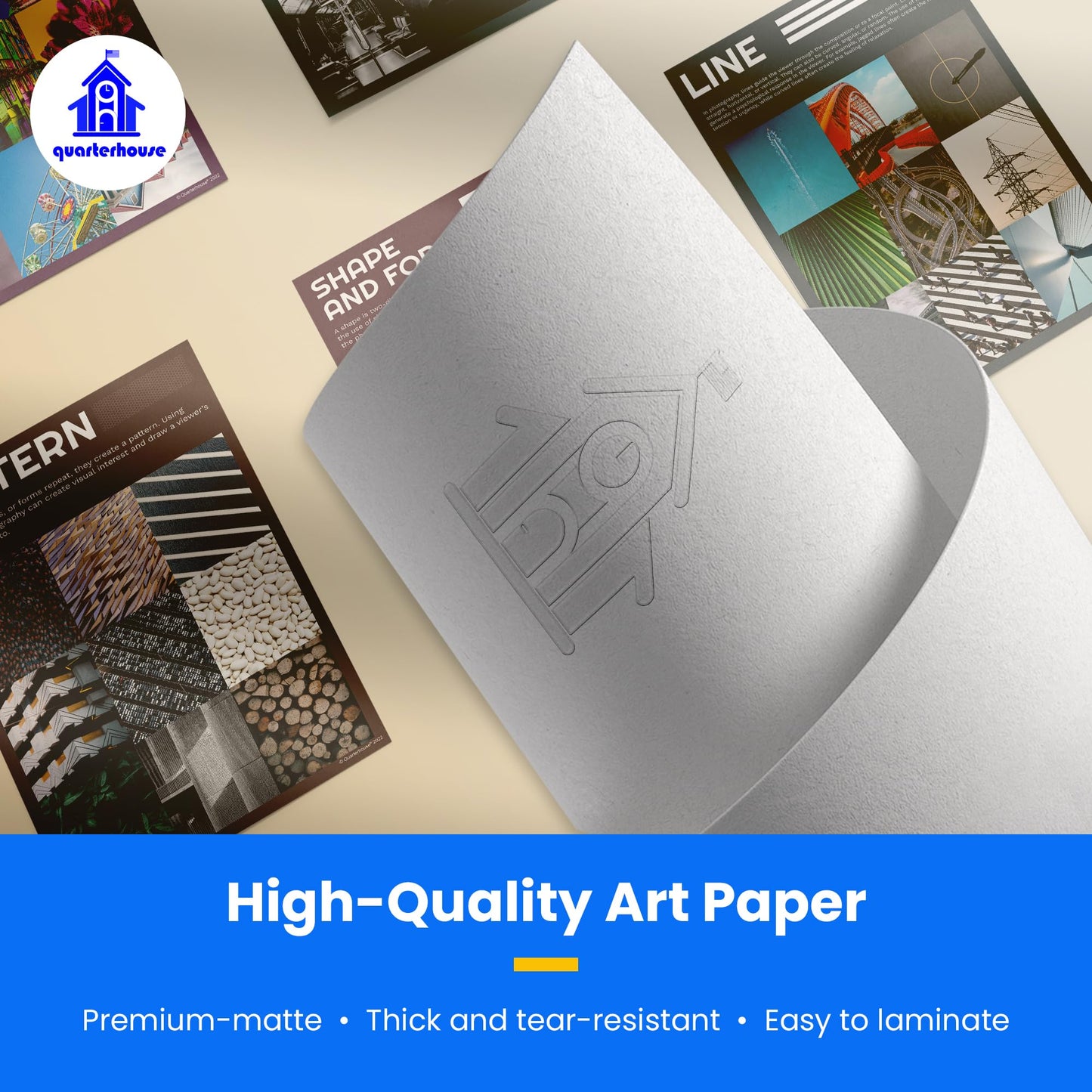 Quarterhouse Elements of Photography Poster Set, Art Classroom Learning Materials for K-12 Students and Teachers, Set of 7, 12 x 18 Inches, Extra Durable