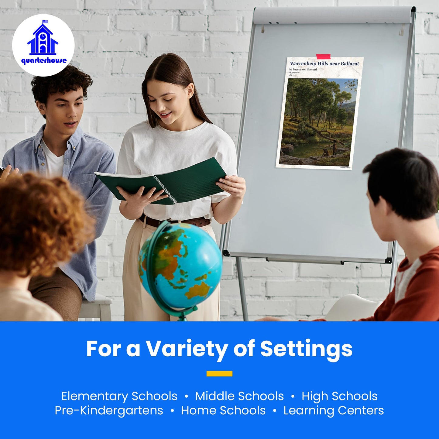 Quarterhouse Romanticism Paintings Poster Set, Art and Art History Classroom Learning Materials for K-12 Students and Teachers, Set of 8, 12 x 18 Inches, Extra Durable