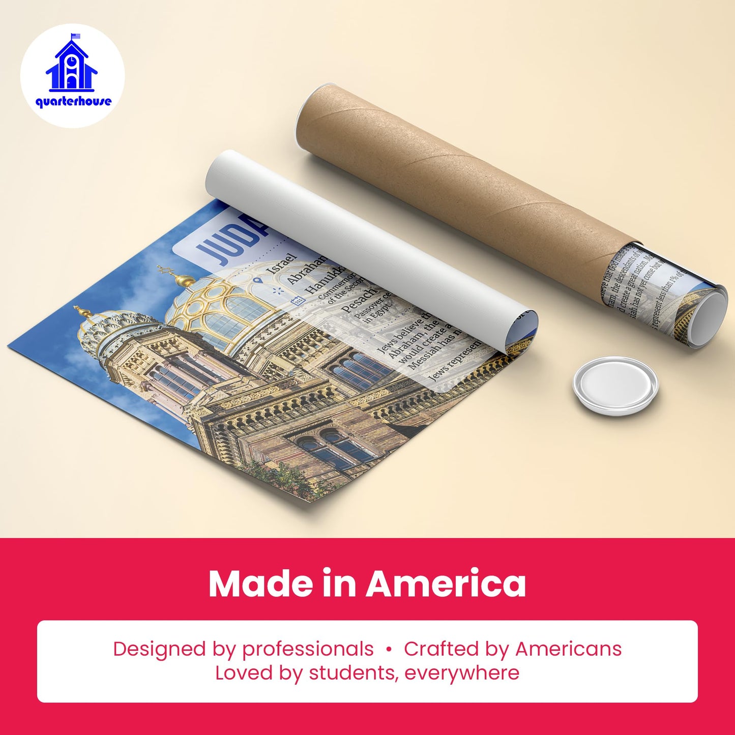 Quarterhouse World Religions Poster Set, Social Studies Classroom Learning Materials for K-12 Students and Teachers, Set of 9, 12 x 18 Inches, Extra Durable