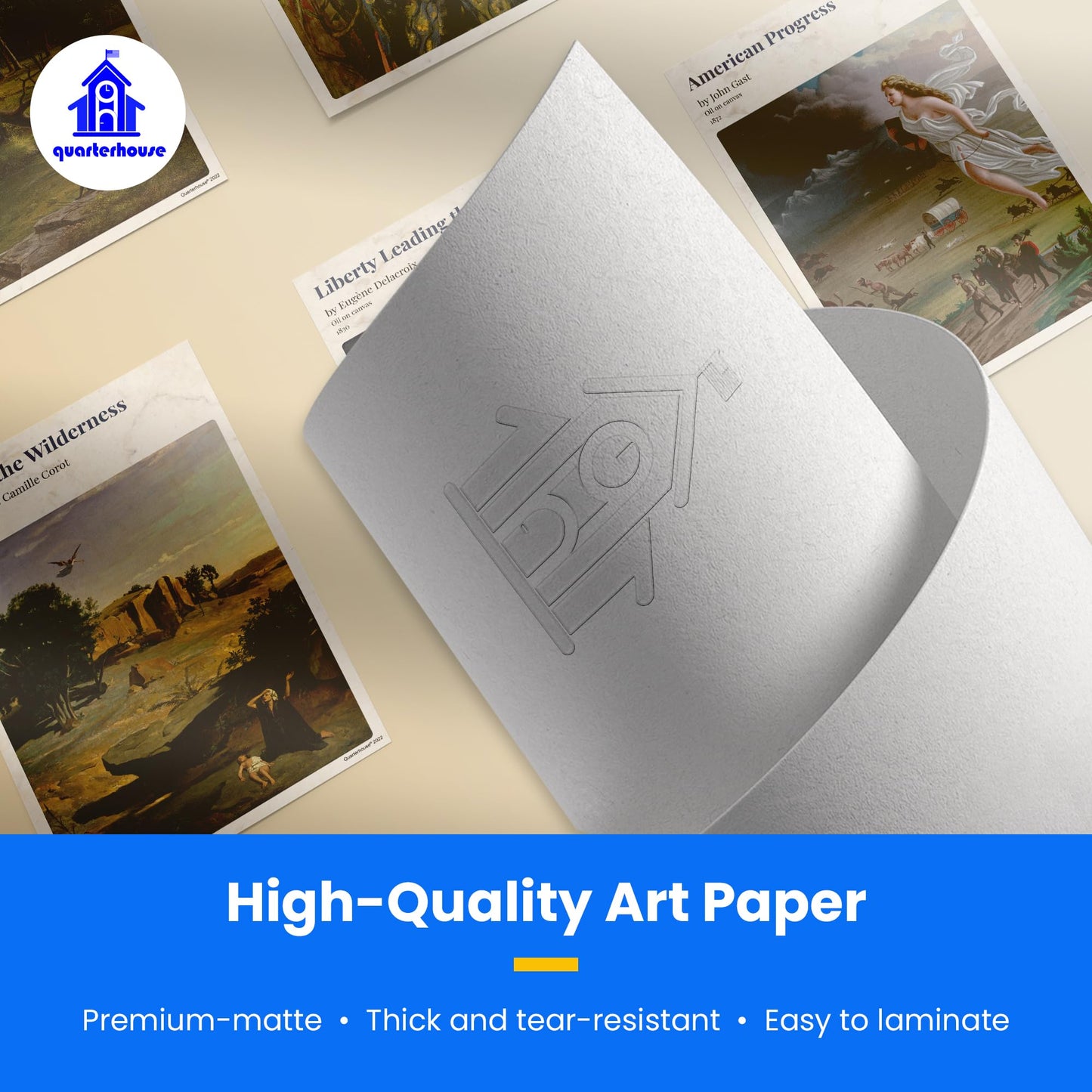 Quarterhouse Romanticism Paintings Poster Set, Art and Art History Classroom Learning Materials for K-12 Students and Teachers, Set of 8, 12 x 18 Inches, Extra Durable