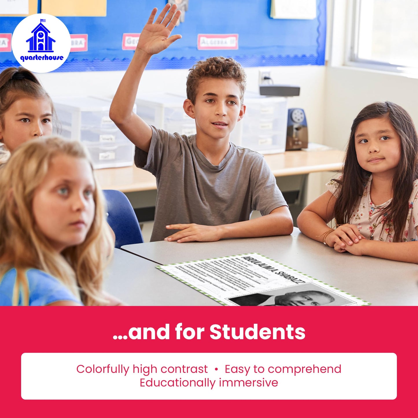 Quarterhouse Black Mathematicians Poster Set, Math and History Classroom Learning Materials for K-12 Students and Teachers, Set of 6, 12 x 18 Inches, Extra Durable