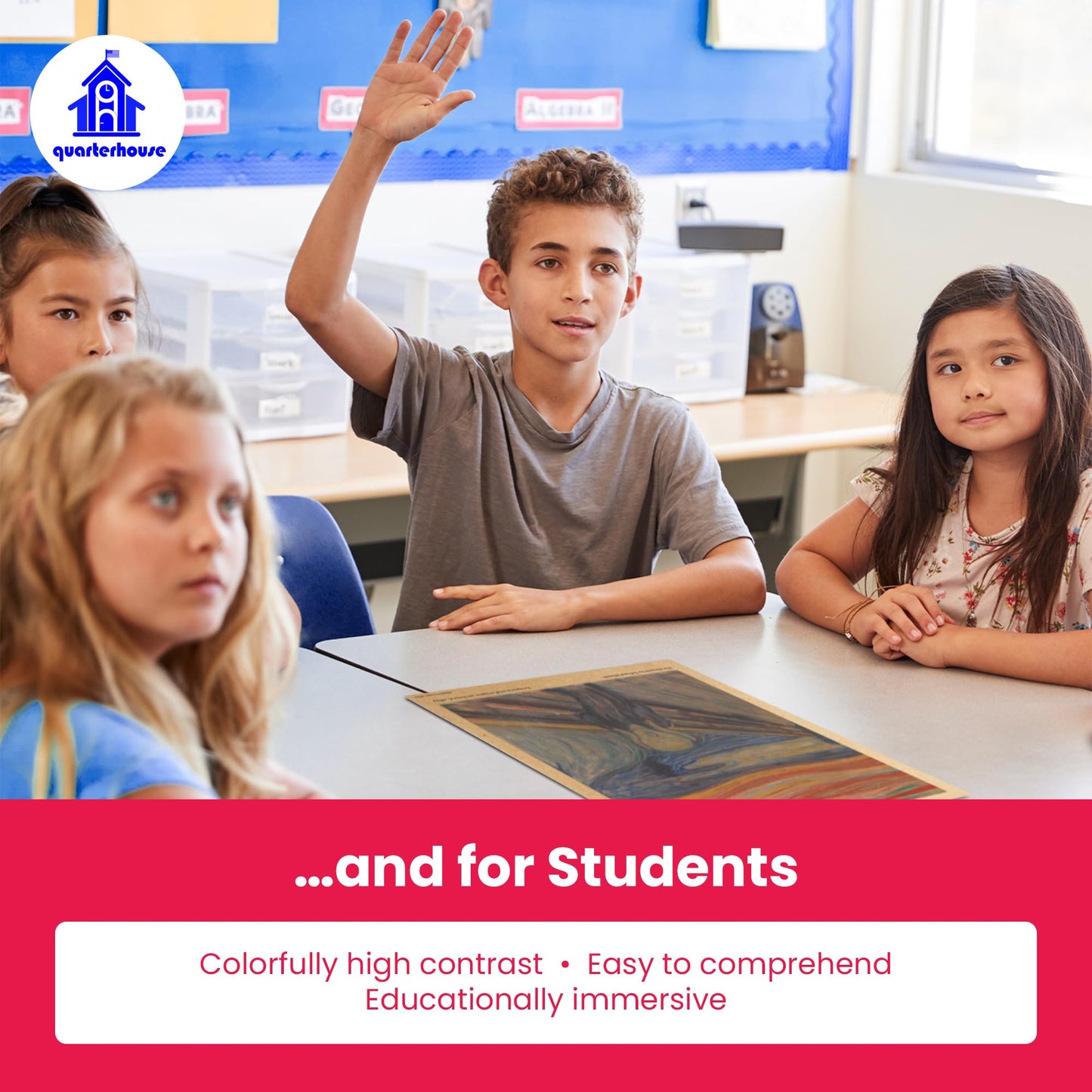 Quarterhouse Famous Paintings in History Poster Set, Art Classroom Learning Materials for K-12 Students and Teachers, Set of 9, 12 x 18 Inches, Extra Durable