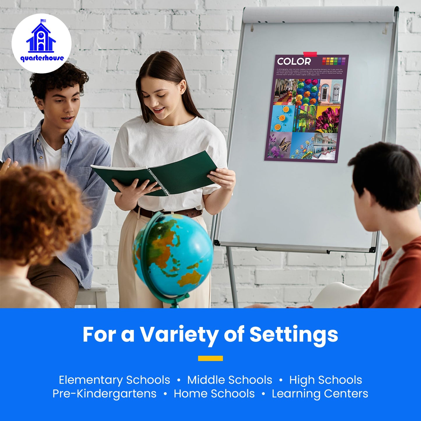 Quarterhouse Elements of Photography Poster Set, Art Classroom Learning Materials for K-12 Students and Teachers, Set of 7, 12 x 18 Inches, Extra Durable