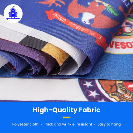 Quarterhouse American State Flags - 25 States (Alabama-Missouri) Per String - Polyester, 8 x 12 Inches