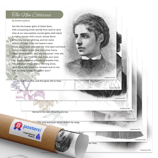 Quarterhouse Inspirational Poems Poster Set, English - Language Arts Classroom Learning Materials for K-12 Students and Teachers, Set of 8, 12 x 18 Inches, Extra Durable