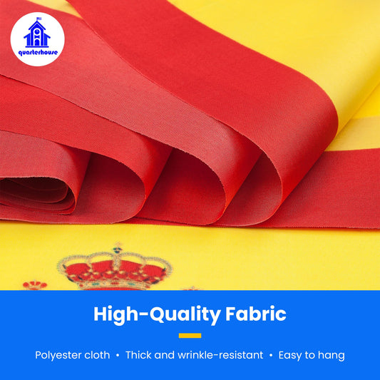 Quarterhouse Spain Flags - 20 Flags Per String (Repeating) - Polyester, 8 x 12 Inches