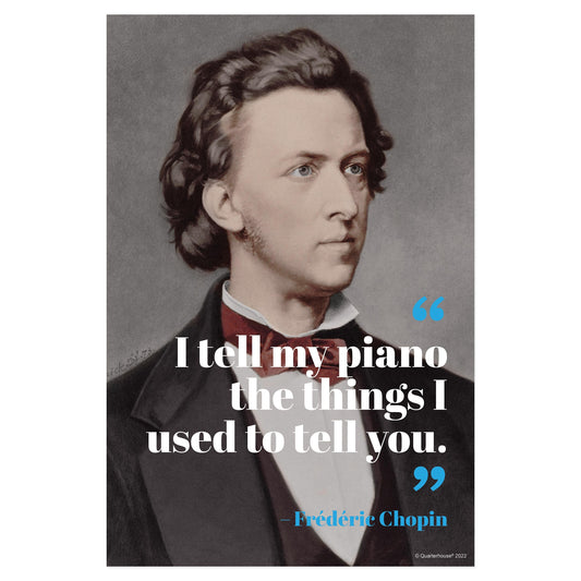 Quarterhouse Frédéric Chopin Motivational Poster, Music Classroom Materials for Teachers