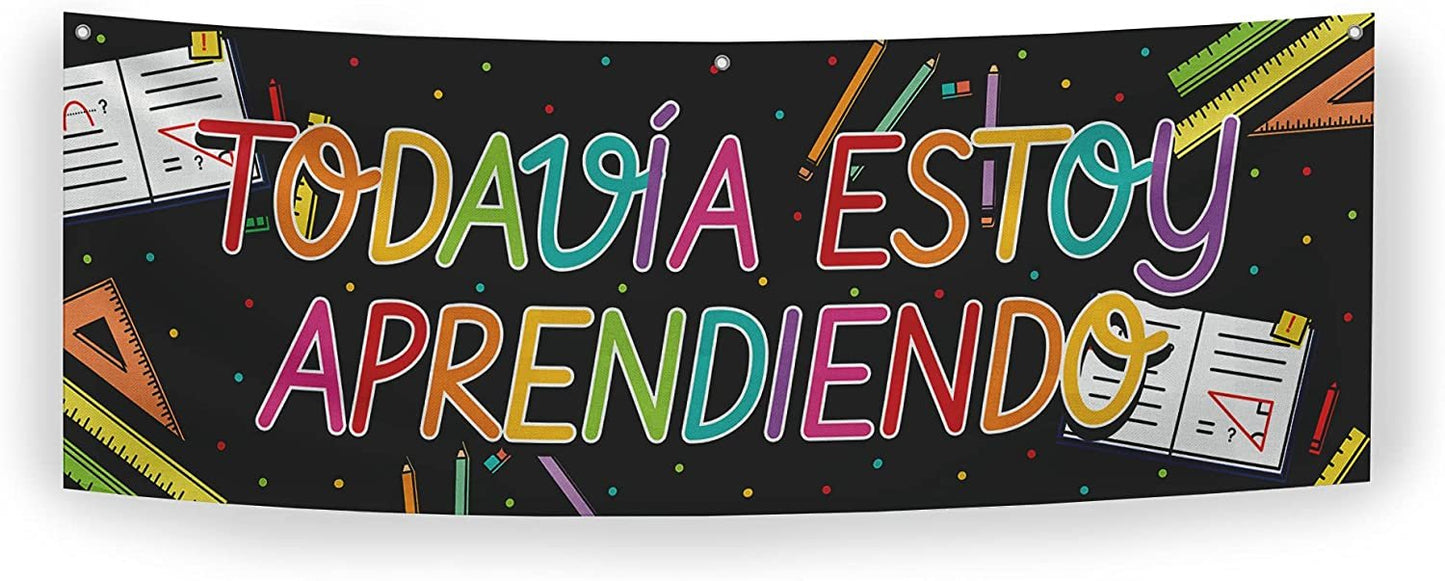 Quarterhouse Spanish Motivational (B) Banner Set, Spanish - ESL Classroom Learning Materials for K-12 Students and Teachers, Set of 3, 39 x 13.5 Inches, Extra Durable