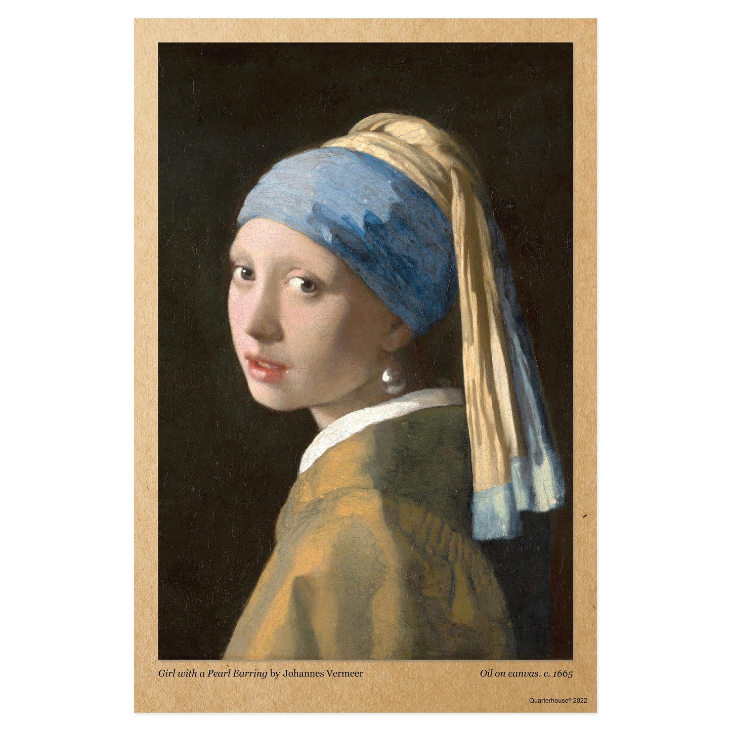 Quarterhouse 'Girl with a Pearl Earring' Poster, Art History Classroom Materials for Teachers