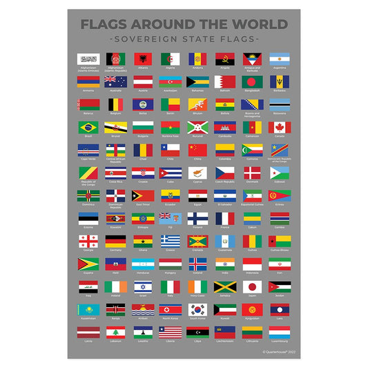 Quarterhouse Flags Around the World (Countries A - L) Poster, Social Studies Classroom Materials for Teachers
