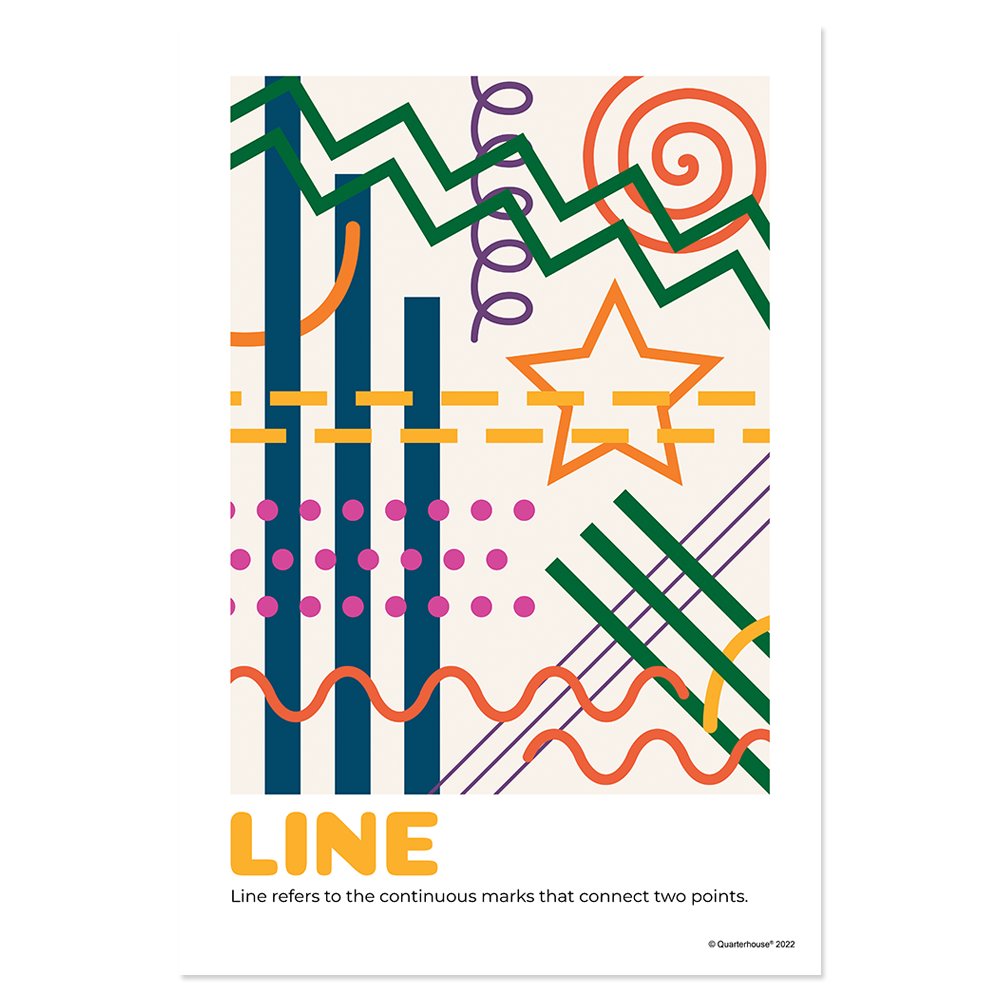 Quarterhouse Line Poster, Art Classroom Materials for Teachers
