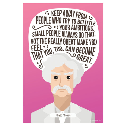 Quarterhouse Mark Twain Quote Poster, English-Language Arts Classroom Materials for Teachers