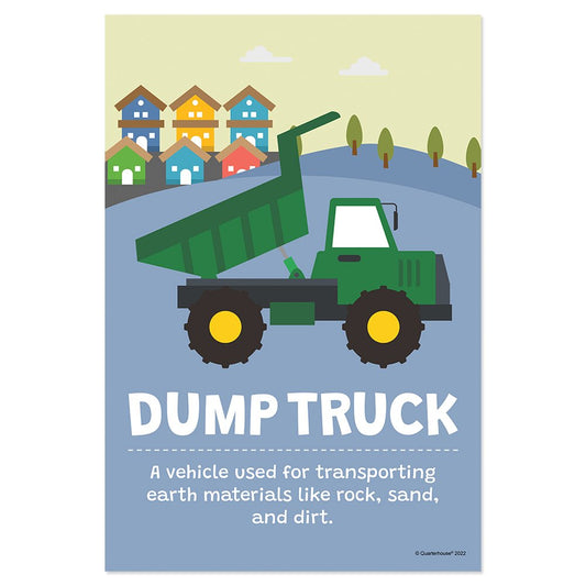 Quarterhouse Dump Truck Poster, Elementary Classroom Materials for Teachers